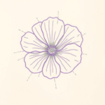 Purple Outline Marigold Tattoo