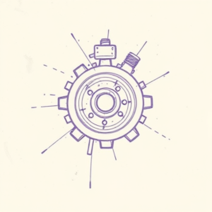 Purple Outline Mechanic Tattoo