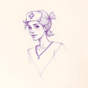 Purple Outline Nurse Tattoo