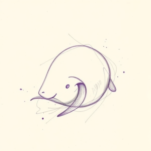 Purple Outline Ocean Tattoo