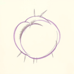 Purple Outline Peach Tattoo