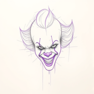 Purple Outline Pennywise Tattoo