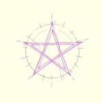 Purple Outline Pentagram Tattoo