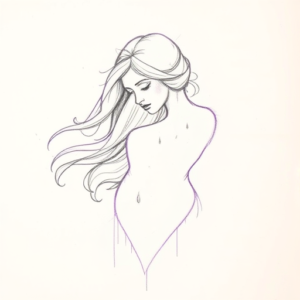 Purple Outline Persephone Tattoo