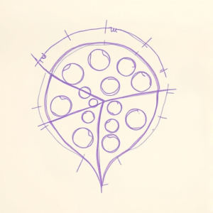 Purple Outline Pizza Tattoo