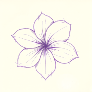 Purple Outline Plumeria Tattoo