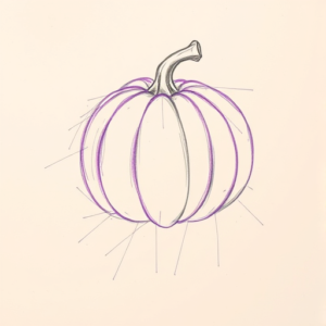 Purple Outline Pumpkin Tattoo