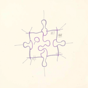 Purple Outline Puzzle Tattoo