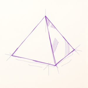 Purple Outline Pyramid Tattoo