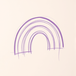 Purple Outline Rainbow Tattoo