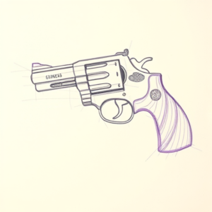 Purple Outline Revolver Tattoo