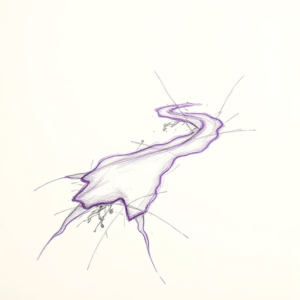 Purple Outline River Tattoo