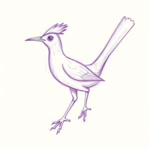 Purple Outline Roadrunner Tattoo