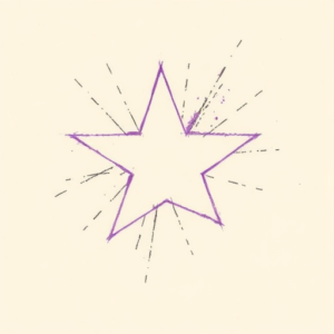 Purple Outline Rockstar Tattoo