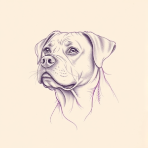 Purple Outline Rottweiler Tattoo