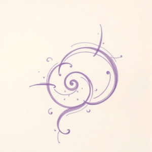 Purple Outline Scroll Tattoo
