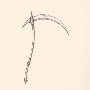 Purple Outline Scythe Tattoo