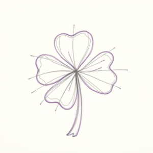Purple Outline Shamrock Tattoo