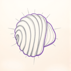 Purple Outline Shell Tattoo