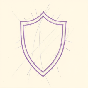 Purple Outline Shield Tattoo
