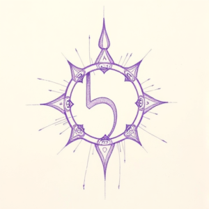 Purple Outline Shiva Tattoo