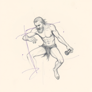 Purple Outline Sisyphus Tattoo