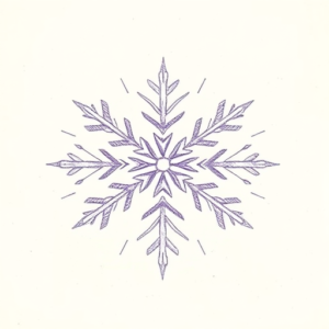 Purple Outline Snowflake Tattoo