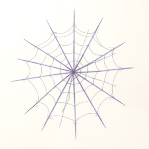 Purple Outline Spiderweb Tattoo