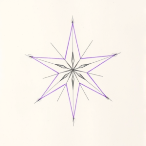 Purple Outline Star Tattoo