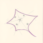 Purple Outline Stingray Tattoo