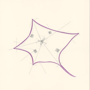 Purple Outline Stingray Tattoo