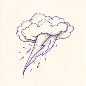 Purple Outline Storm Tattoo