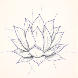 Purple Outline Succulent Tattoo