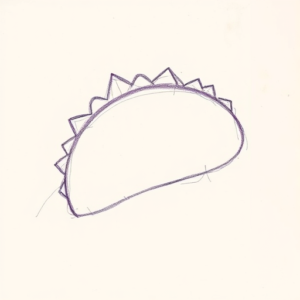 Purple Outline Taco Tattoo