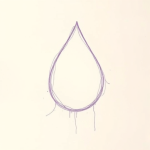 Purple Outline Teardrop Tattoo