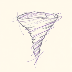 Purple Outline Tornado Tattoo