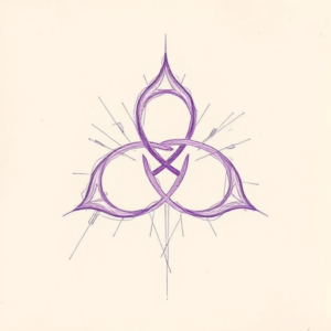 Purple Outline Trinity Tattoo