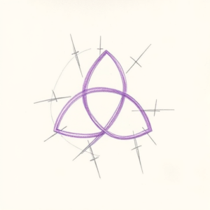 Purple Outline Triquetra Tattoo