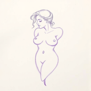 Purple Outline Venus Tattoo