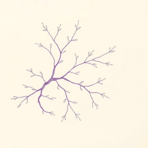 Purple Outline Vine Tattoo