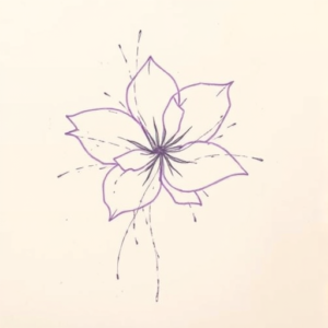 Purple Outline Violet Tattoo