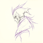 Purple Outline Warrior Tattoo