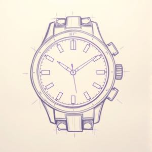 Purple Outline Watch Tattoo
