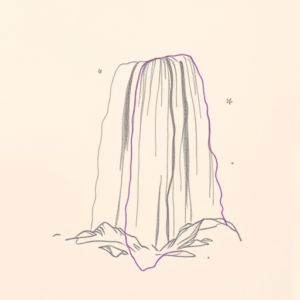 Purple Outline Waterfall Tattoo