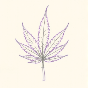 Purple Outline Weed Tattoo