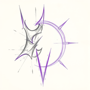 Purple Outline Witcher Tattoo