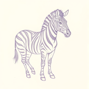 Purple Outline Zebra Tattoo