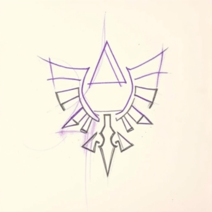 Purple Outline Zelda Tattoo
