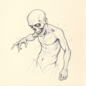 Purple Outline Zombie Tattoo