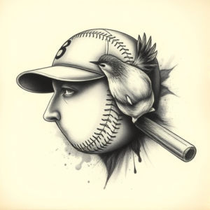 Realism Baseball Tattoo